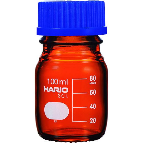 【期間限定!対象商品P2～20倍】 ＨＡＲＩＯ　ボトル　耐熱ねじ口瓶（茶）　１００ｍｌ　1個 (NBB100SCI)