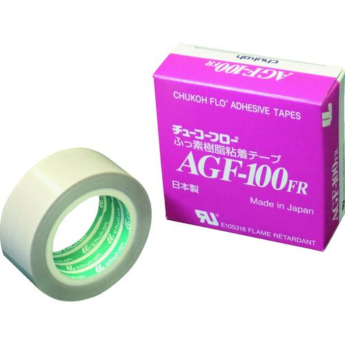 【期間限定!対象商品P2～20倍】 ｃｈｕｋｏｈ　フッ素樹脂（テフロンＰＴＦＥ製）ガラスクロス粘着テープ　ＡＧＦー１００ＦＲ　０．３０ｔ×２５ｗ×５ｍ　1巻 (AGF100FR30X25X5)