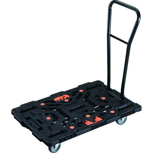 【期間限定!対象商品P2～20倍】 ＴＲＵＳＣＯ　連結式樹脂製平台車　ビートル　９００Ｘ６００　自在５輪　脱着式ハンドル付　とめたろう付　1台 (BT900J5HE100T)｜福祉用具のバリューケア