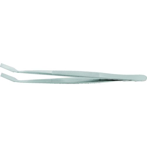 【期間限定!対象商品P2～20倍】 ｉｄｅａｌｔｅｋ　耐酸耐磁ステンレスピンセット　１２０ｍｍ　先平曲型タイプ・ハンドルギザ付　1本 (36ASA1IT)