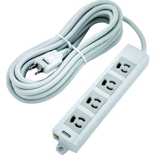 【期間限定!対象商品P2～20倍】 ＴＲＵＳＣＯ 電源タップ ３Ｐ抜け止め４個口 １０Ｍ アース／マグネット付 1個 (TOT3N410)