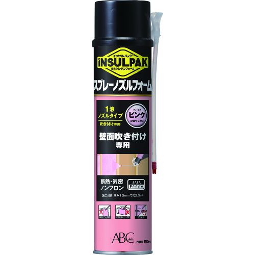 【期間限定!対象商品P2～20倍】 ＡＢＣ　簡易型発泡ウレタンフォーム　１液ノズルタイプ　インサルパック　スプレーノズルフォーム　７８０ｍｌ　フォーム色：ピンク　1本 (ISNF)