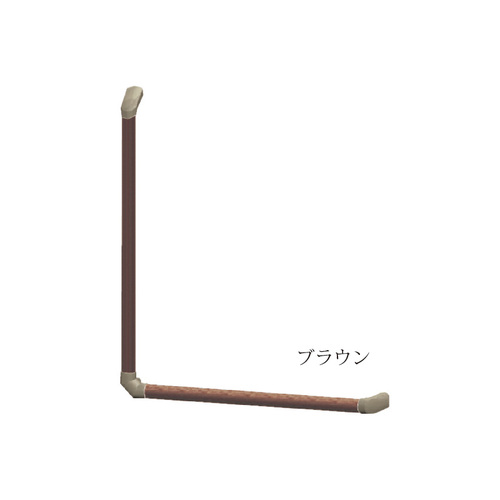 微笑みかけるの百合 木製助けること手摺り L型 7060 右 赤銅色 1本
