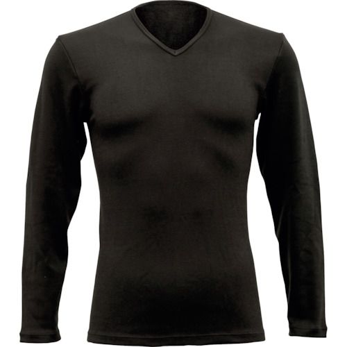 【SS制限事項 38万商いもの以上10%OFF】 リベルタ 暖撃 サーモ壱 Ｖのど首長袖 メンズ用 黒いこと Ｌ  1着 (TO26100001)