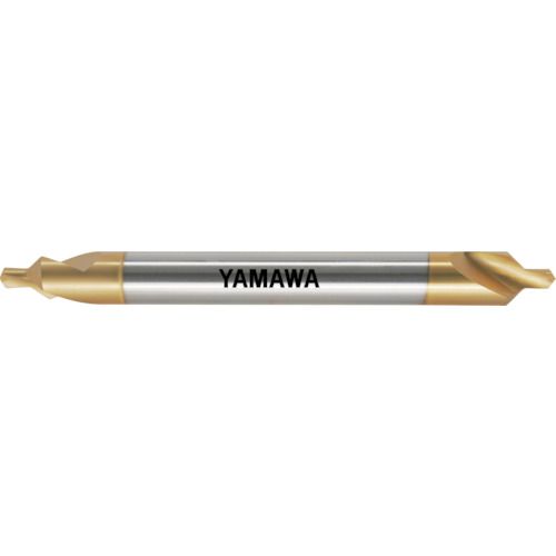 ヤマワ ロングシャンクコーティング強ねじれ溝Ａ形９０° センタ穴ドリル ＣＥ−ＱＬ Ｖ Ｌ１００ ２．５Ｘ９０°Ｘ８ 1本