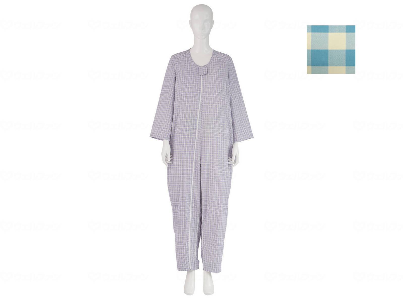 【期間限定!対象商品P2～20倍】 竹虎ﾌﾄﾞｰねまきB 厚手 ﾁｪｯｸﾌﾞﾙｰ M
