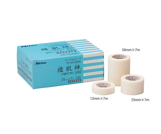 【期間限定!対象商品P2～20倍】 優肌絆R不織布 白 12mm×7m 24巻入 3261 1箱(24巻入)