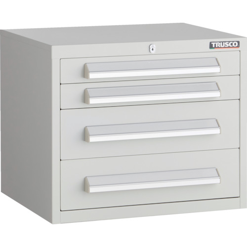 【期間限定!対象商品P2～20倍】 ＴＲＵＳＣＯ　ＷＬＶＲ型キャビネット　５００Ｘ４１２ＸＨ４２０　引出４段　ホワイト色　1台 (WLVR422W)