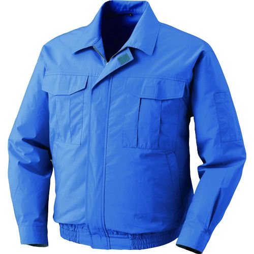 【期間限定!対象商品P2～20倍】 空調服 綿薄手ワーク空調服 ワンタッチファングレー 電池ボックスセット ライトブルー ３Ｌ 1着