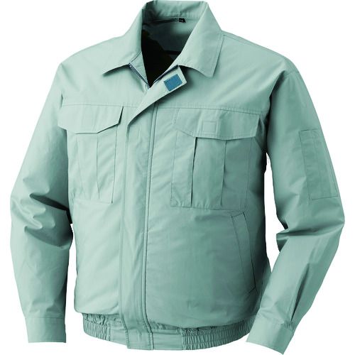 【期間限定!対象商品P2～20倍】 空調服　冷却上着　綿薄手ワーク空調服［［Ｒ下］］　ＫＵ９０５５０　ウエアのみ　モスグリーン　Ｌ　1着 (KU90550C17S3)｜福祉用具のバリューケア