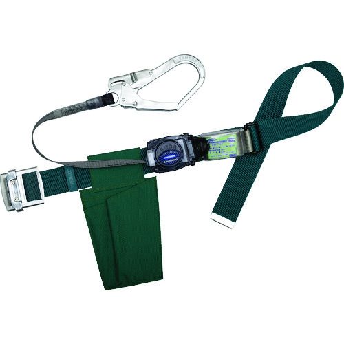 【期間限定!対象商品P2～20倍】 ＴＳＵＹＯＲＯＮ　胴ベルト型墜落制止用器具（巻取タイプ）ロック機構なし　リトラ　青緑　Ｍサイズ　幅５０ＭＭ×長さ１２００ＭＭ　1本 (TBRN590BGMBP)