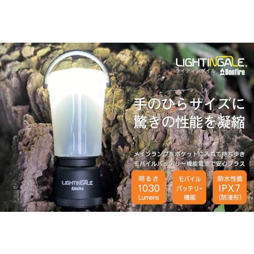 【期間限定!対象商品P2～20倍】 ライティンゲイル　ＬＥＤミニランタンＢｏｎｆｉｒｅ＋２６００ｍＡｈ充電池　1Ｐｋ (LTG100426)