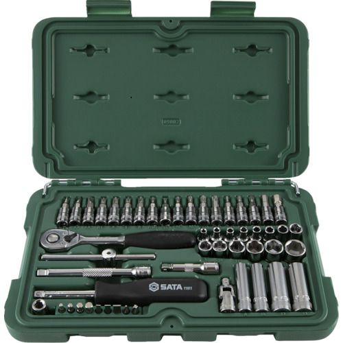 【期間限定!対象商品P2～20倍】 ＳＡＴＡ　１／４”ＤＲソケットレンチセット（６角タイプ）　1Ｓ (09002) 8,884円