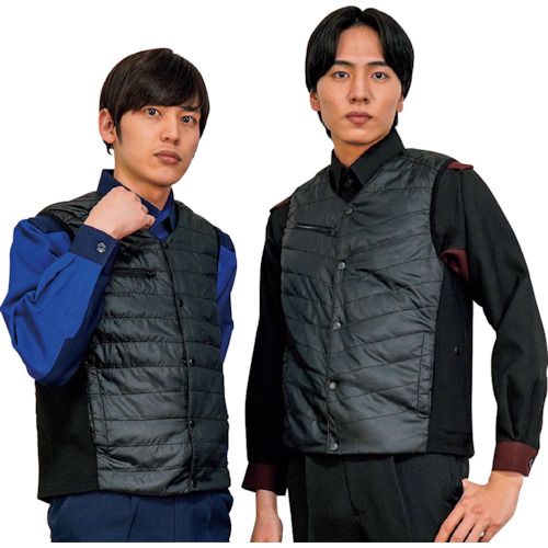 【期間限定!対象商品P2～20倍】 岡潮　黒色発熱ベスト＋モバイルバッテリー１０，０００ｍＡｈセット　４Ｌ　1個 (OK402064L)