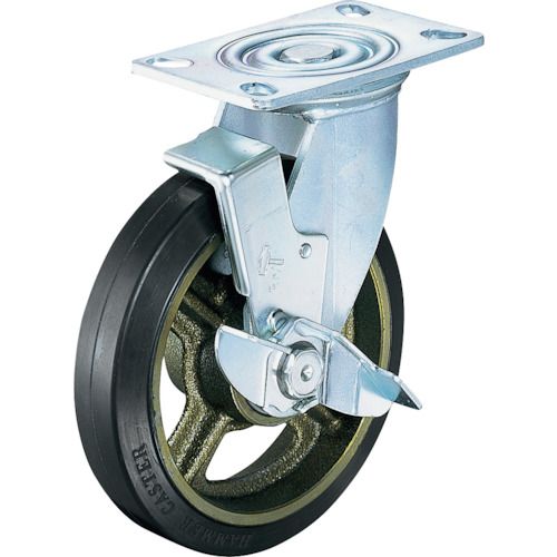 【期間限定!対象商品P2～20倍】 ハンマー　重荷重用旋回式ゴム車（イモノホイール・ラジアルボールベアリング）２００ｍｍ　ＳＰ付　1個 (519HPSCR200)