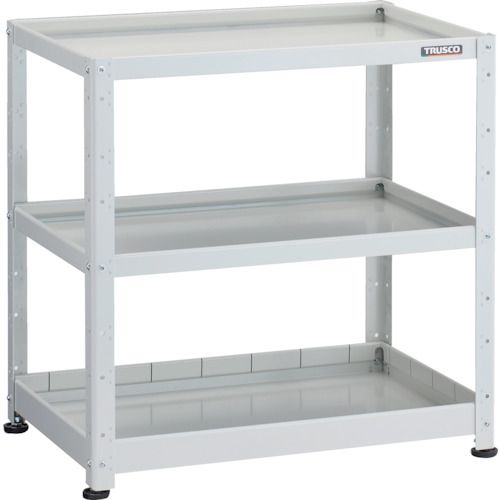 【SS押さえる 38万商いもの以上10%OFF】 ＴＲＵＳＣＯ 小型雄捻子式棚 バーディワゴンラック型 ７５０Ｘ５００ 浅２深１段 白いこと 1台 (BDWR973F1W)