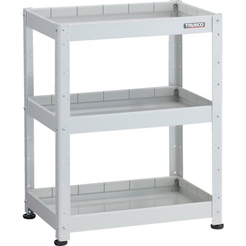 【SS押さえる 38万商いもの以上10%OFF】 ＴＲＵＳＣＯ 小型雄捻子式棚 バーディワゴンラック型 ６００Ｘ４００ 深３段 白いこと 1台 (BDWR963F3W)