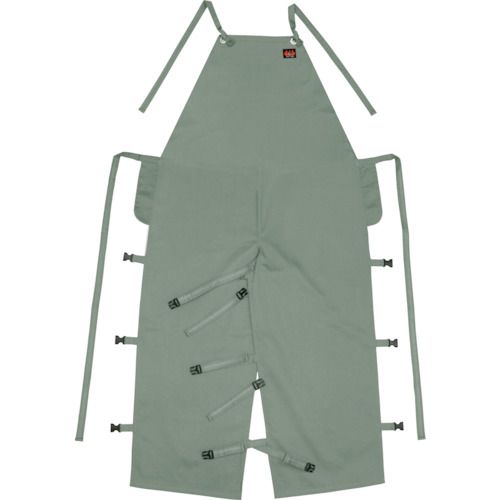 【期間限定!対象商品P2～20倍】 日光物産　Ａｒｍａｔｅｘ防炎胸付前掛け（ローハイド型）　アースグリーン　1着 (AX1203FEG)｜福祉用具のバリューケア