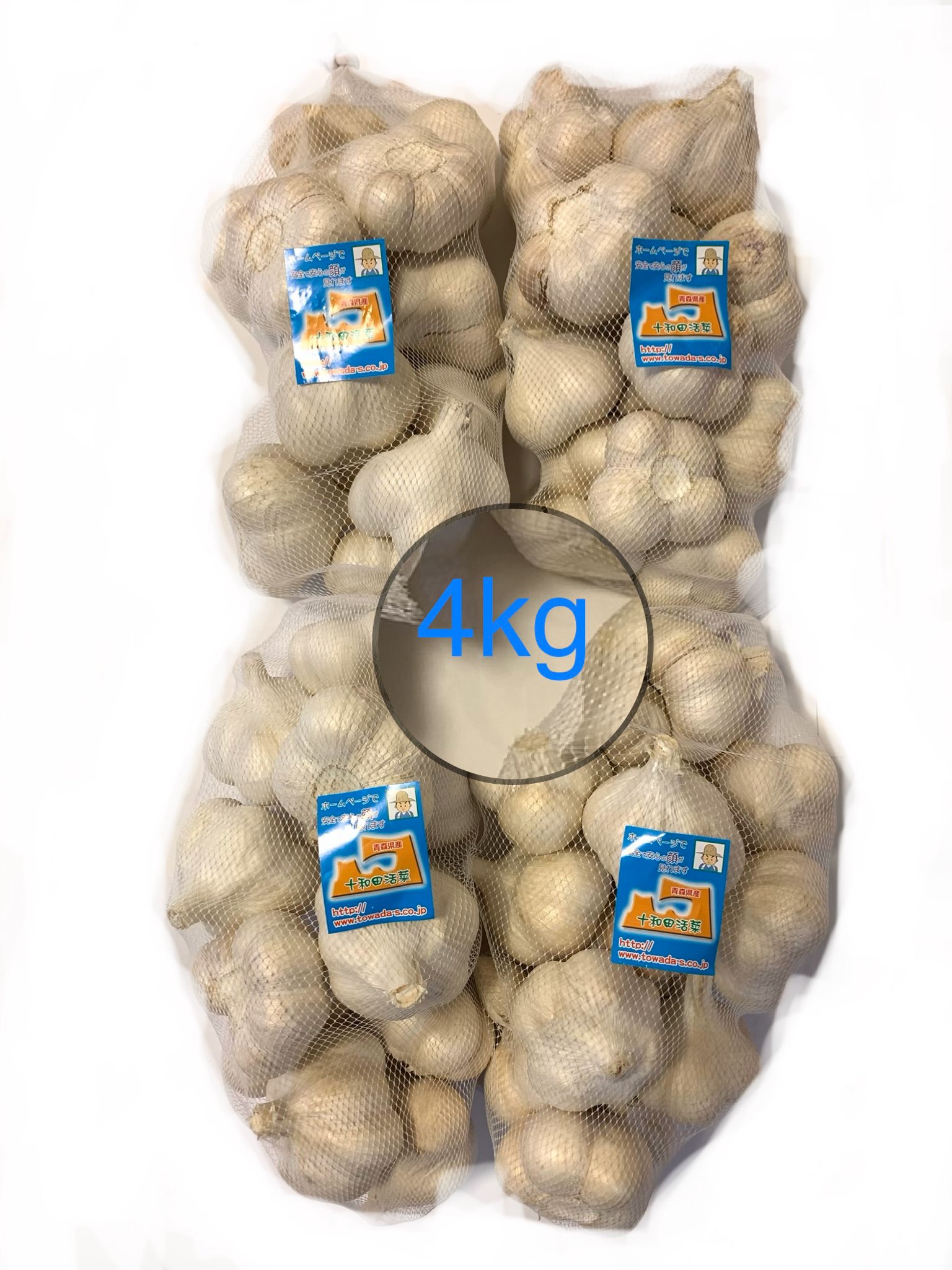 にんにく　業務用にんにくMサイズ4kg　並級C品　青森県産　「ホワイト六片種にんにく」　　国産にんにく　青森　ニンニク