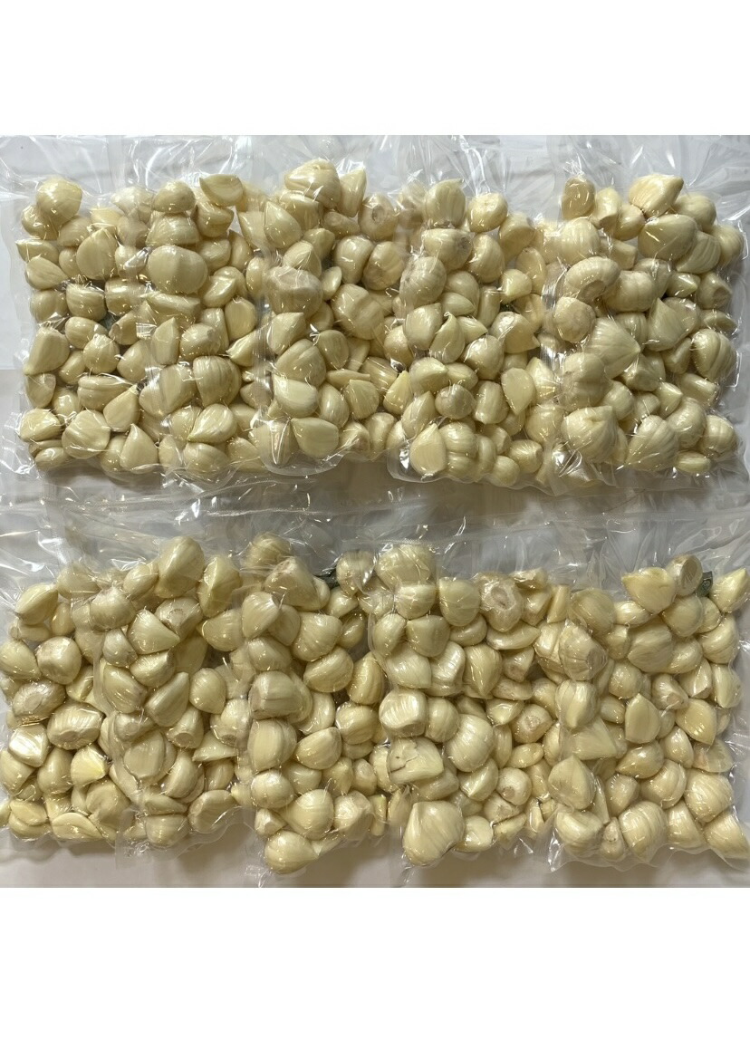 皮剥きにんにく大小粒コミ500ｇ×10袋　青森県産にんにく　ホワイト六片にんにく　　そのまま使える皮むきにんにく　ヤマト運輸クール便
