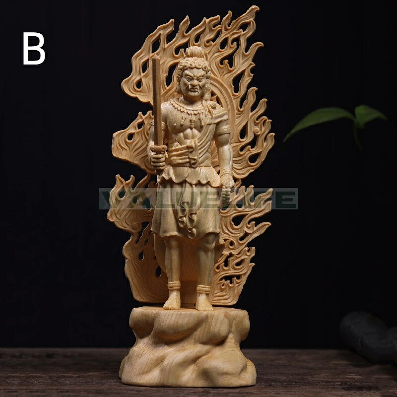 黄楊 檜木 彫り 立式 不動明王 生肖 八大守護神 仏像 菩薩 天然木製 手彫り 開運
