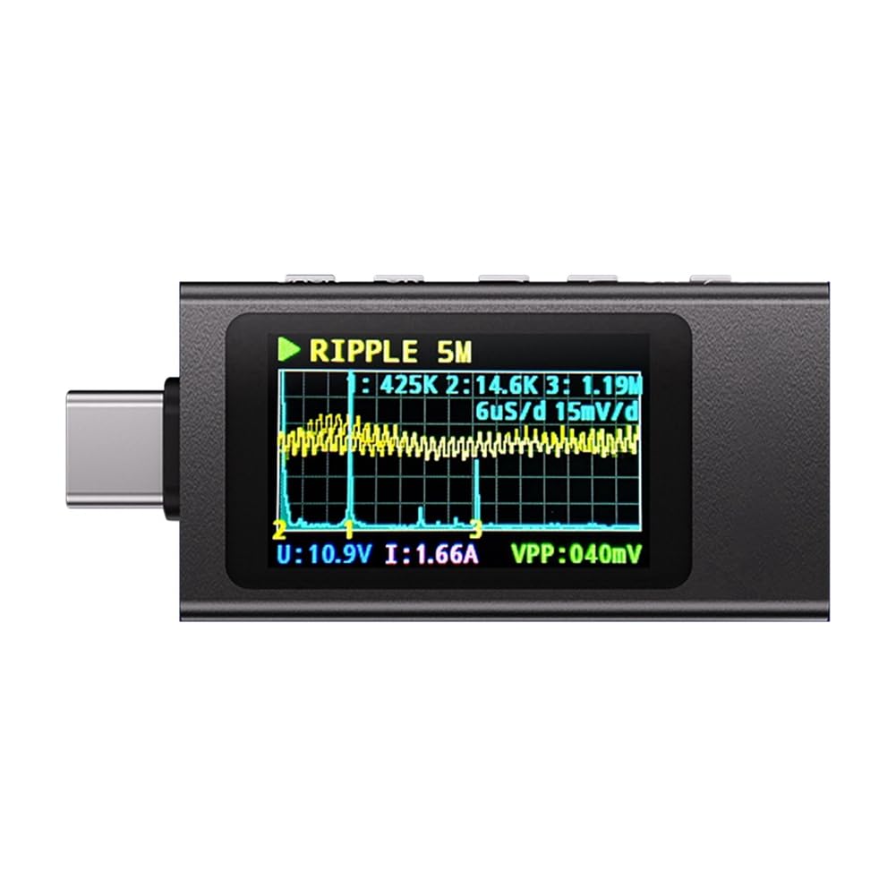 USB Type-C マルチ米突 ワット数計 テスター PD3.1 相応う 起電力 電流 ワット数 リップル位置づける 申し受ける器チェッカー 多役立つこと 飾り気の無い陰電子手道具 持ちはこび型