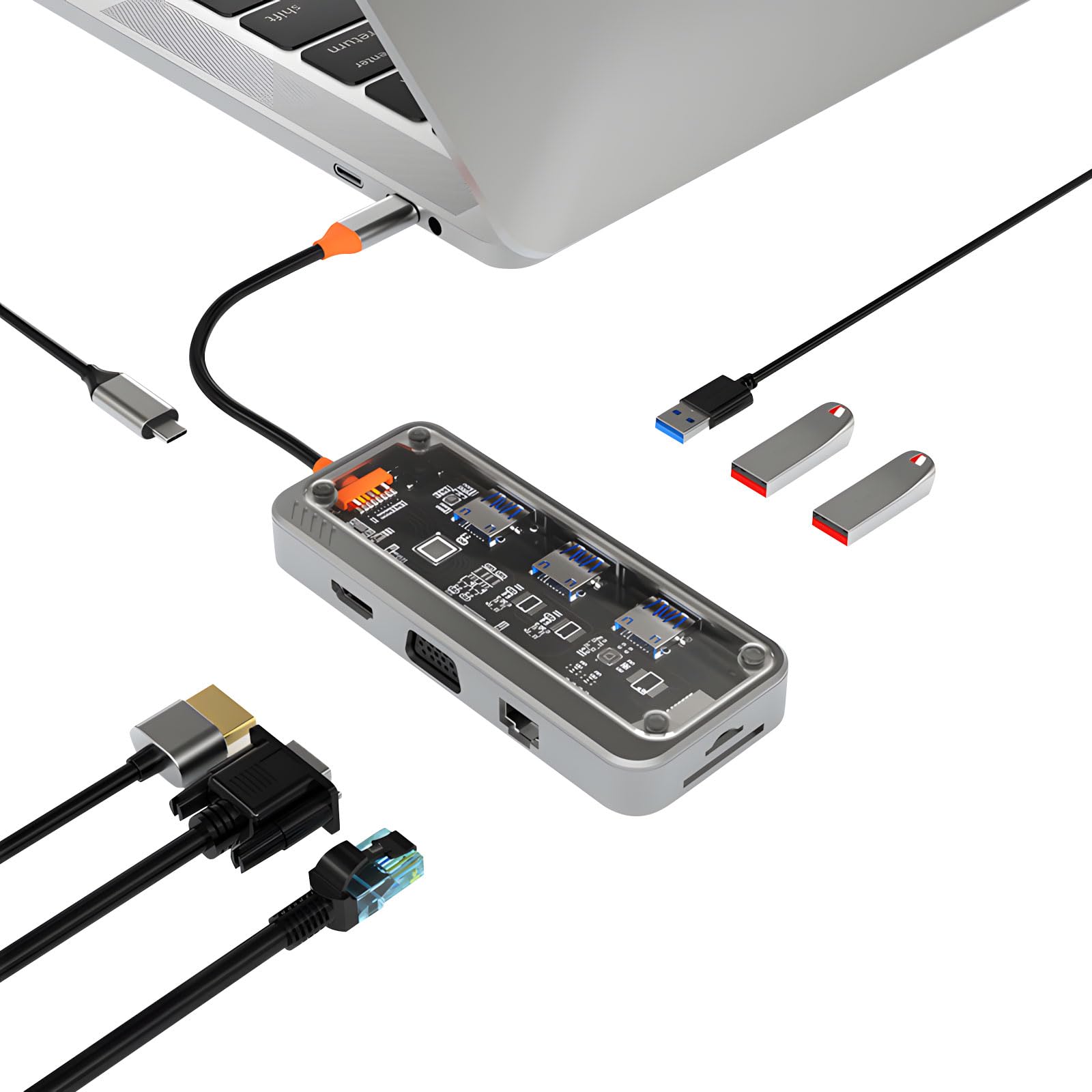 Type-C ドッキングステーション 10-in-1 多機能ハブ USB3|バリューライフ店