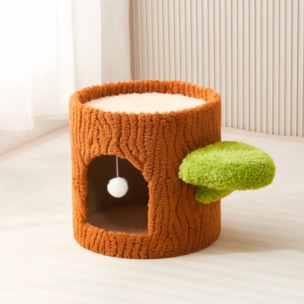 キャットタワー キャットハウス 猫ハウス 爪とぎ 天然サイザル麻 木登りタワー リアルな切り株デザイン 隠れ家 猫用爪とぎポール 据え置き 安定 展望台 遊び場 室内 運動不足解消 ストレス解消 1段 2段 3段 多頭飼い 子猫 シニア猫|バリューライフ店