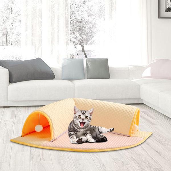 猫用トンネルとベッドおもちゃ、室内フェレット用ボール遊びおもちゃ付き、ペット用品、三角形とL