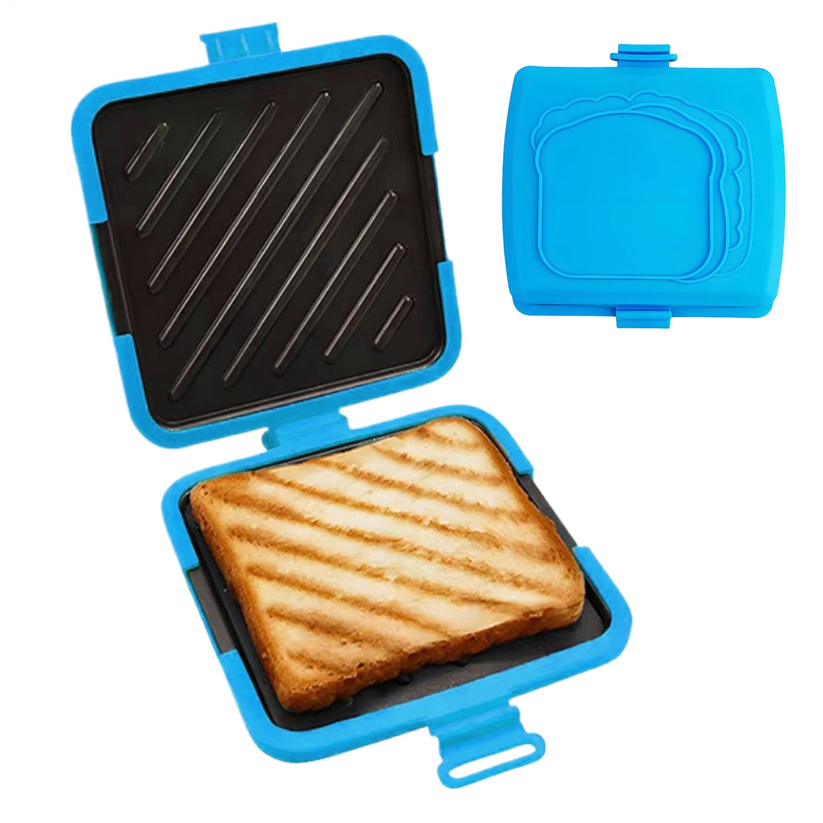 ホットサンドメーカー 直火 電子レンジ対応 1人用 波型 プレート付 シリコン 耐熱 調理器具 お手入れ簡単 食洗机対応 焦げ付きにくい コンパクト 持ち運び 朝食 お弁当 サンドイッチ ステーキ 魚焼き ソーセージ 一人暮らし 省スペース｜バリューライフ店 8,153円