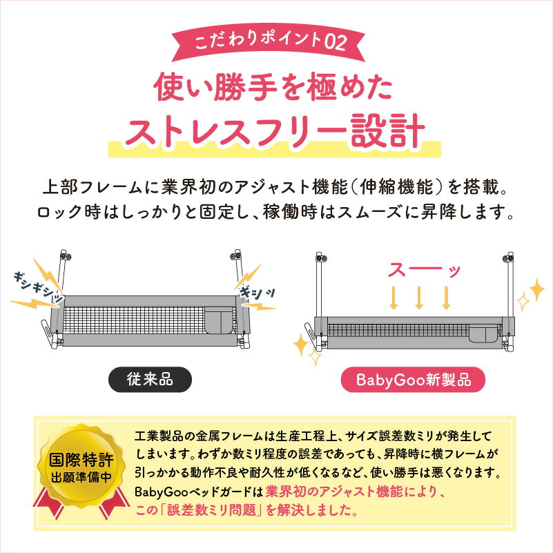 ベッドガード 2点　ベッドフェンス 赤ちゃん 転落防止 ベビー BabyGoo  ハイタイプ 世界最高レベルの安全検査適合済み、小児科医監修安心安全のベッドガード　190cm 楽天30冠】ベッドガード ベッドフェンス 赤ちゃん 転落防止 ベビー