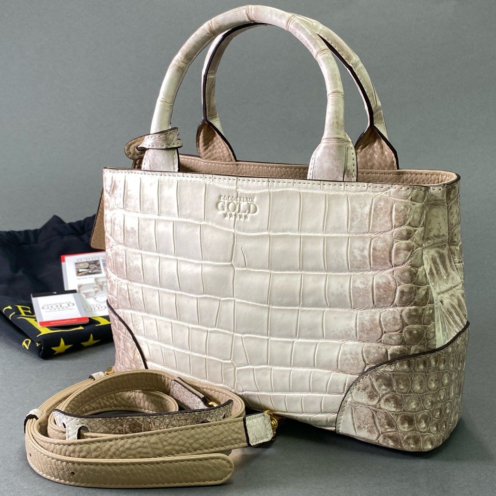 極美品✨ココセリュクスゴールド 2way ハンドバッグ クロコ型押し 黒 未使用品 COCOCELUX GOLD クロコ型押し2Way バッグ - メルカリ