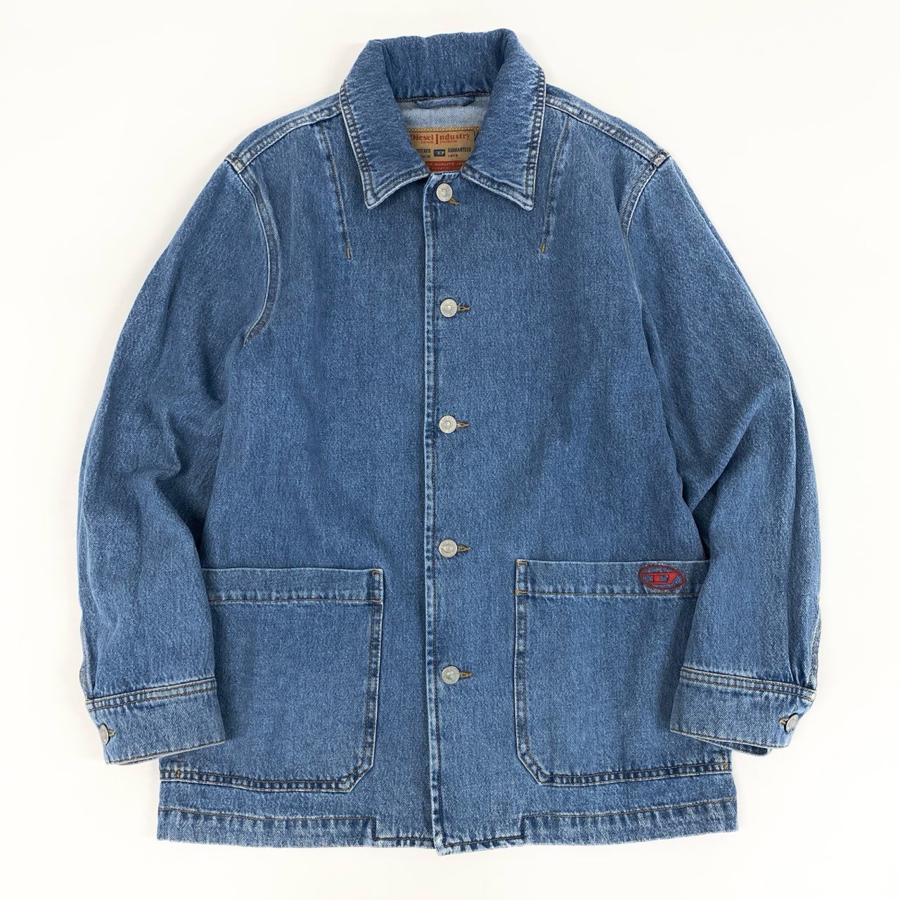 DIESEL ディーゼル ロゴクラシックカラー デニムカバーオール デニムジャケット サイズXS インディゴブルー コットン メンズ 紳士服 中古｜バリューストック