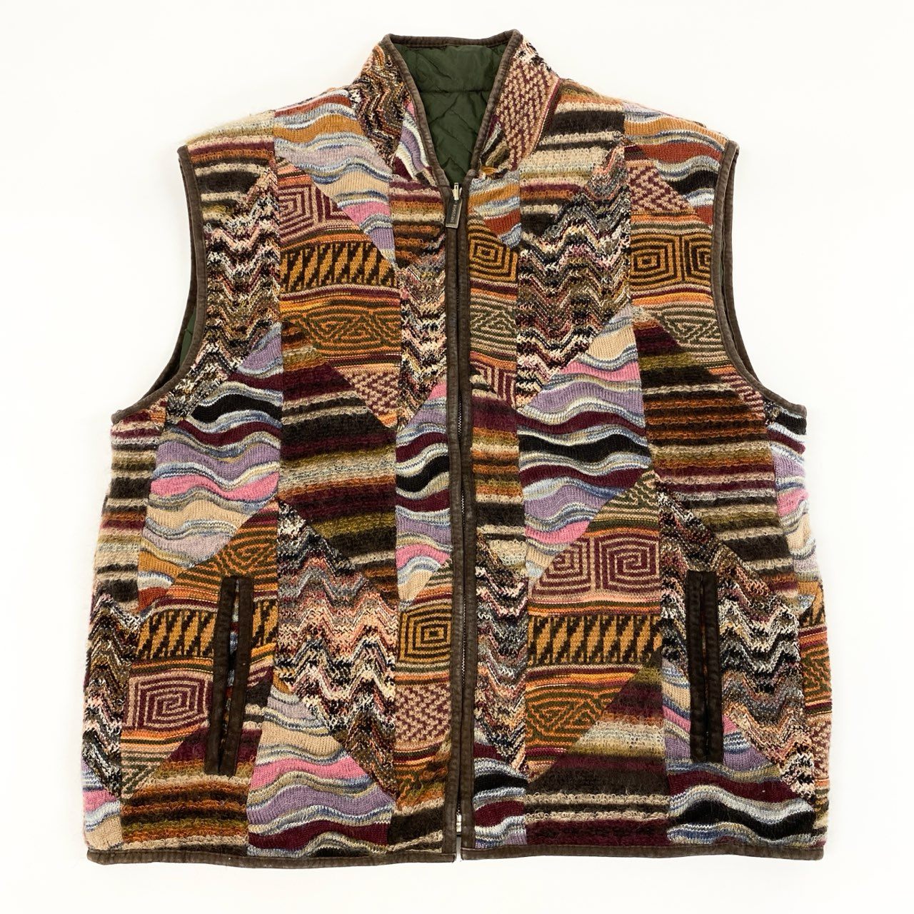 MISSONI MISSONI ミッソーニ モヘヤ混リバーシブルパッチワークニット 