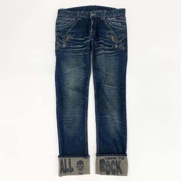 PPFM バナナパンツ　カーキ PPFM ダメージ加工 バナナ デニム パンツ 立体裁断 XL - メルカリ