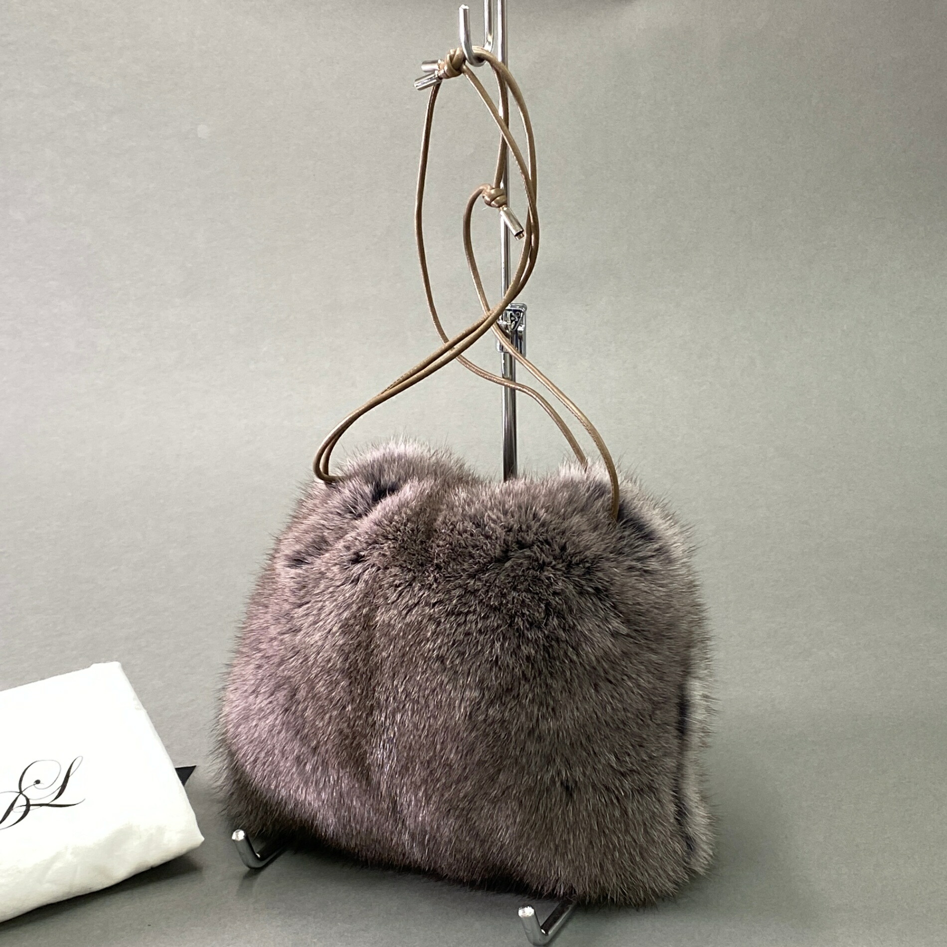 激美品❗️ラドロー フォックスファー ショルダーバッグ 肩掛け グリーン 新品未使用品 ラドロー フォックスファー ショルダーバッグ