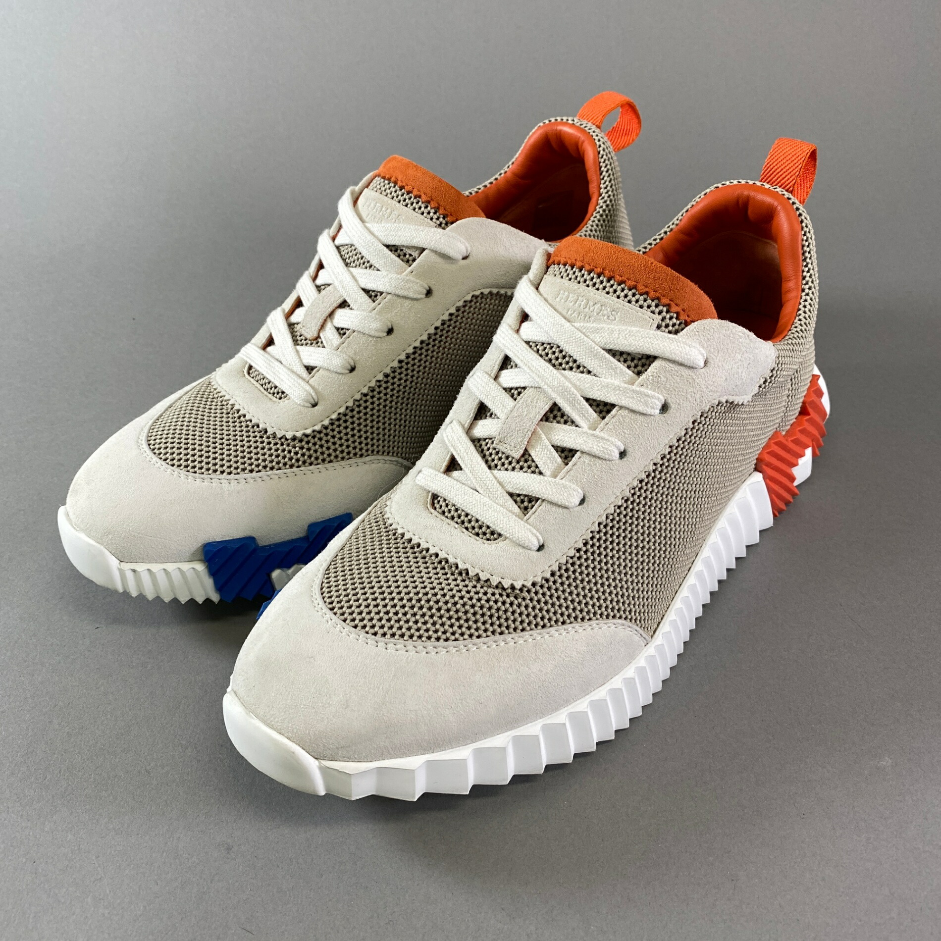 HERMES エルメス バウンシングスニーカー ファブリック 42 ホワイト HERMES エルメス 靴 バウンシング スニーカー メンズ42ハーフ