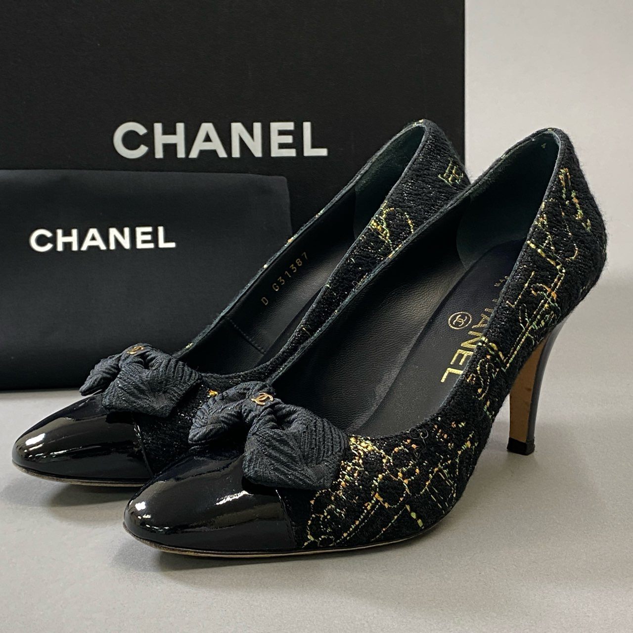 CHANEL パンプス 楽天市場】【シャネル】Chanel COCO マーク チェーン ツイード