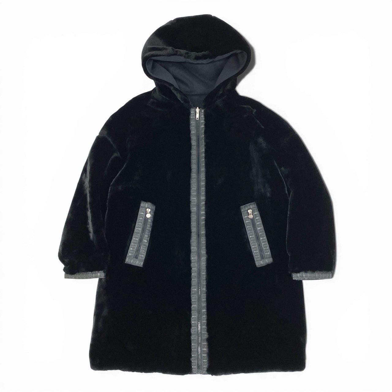 Vintage Fendi ヴィンテージ フェンディ Jeans Eco Fur Reversible Coat リバーシブルコート Zucca Piping Size 40 メンズ 成人男性用k02i 【中古】
