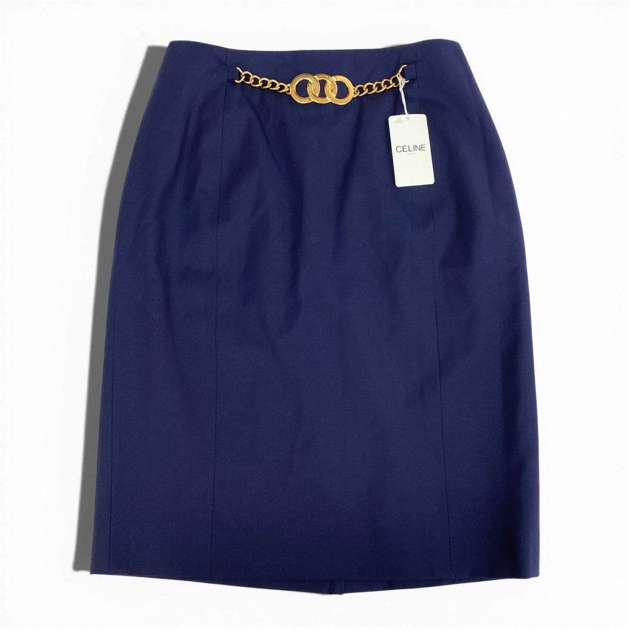 Vintage Celine ヴィンテージ セリーヌ Gold Hardware ゴールド金具 リングチェーン Skirt ひざ丈スカート Size 40 レディース 女性用k02i中古｜バリューストック