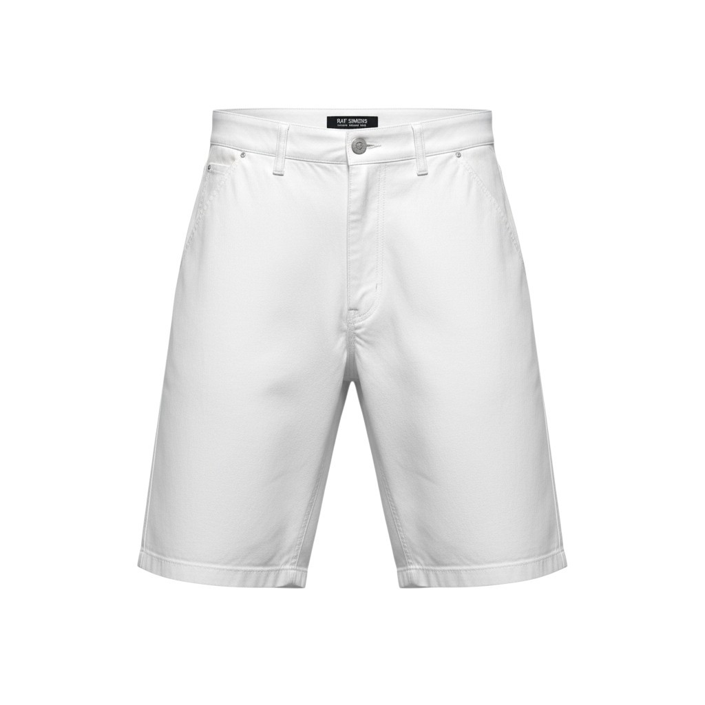 RAF SIMONS ラフシモンズ 23SS DENIM SKATE SHORTS デニムスケートショートパンツ ボトムス 231-M331 50大いさ 白いこと 綿織物100％ メンズo07t中古