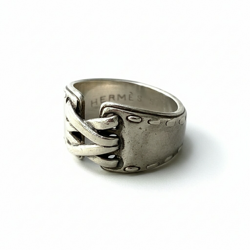 楽天市場】HERMES エルメス メキシコチェーンリング 2連チェーン