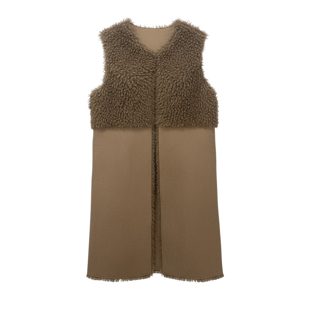 【美品】Leilian レリアン ノースリーブコート プードルファー アウター 9サイズ ベージュ ポリエステル100％ レディース 女性用u02t 【中古】｜バリューストック