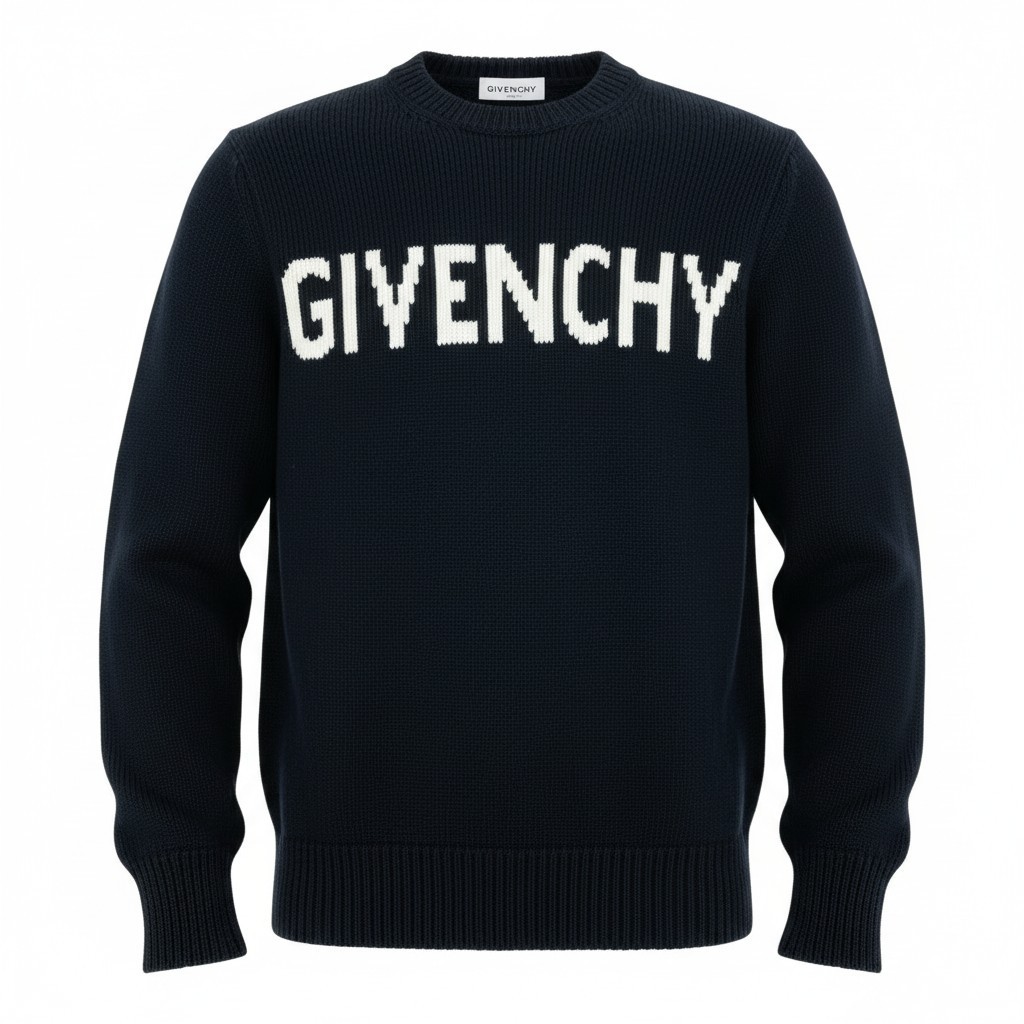 GIVENCHY ジバンシー 向こう正面ロゴタイプ 4G コットンニットセーター 大きさS 黒いこと 綿織物100 メンズ トップスk02i 中古