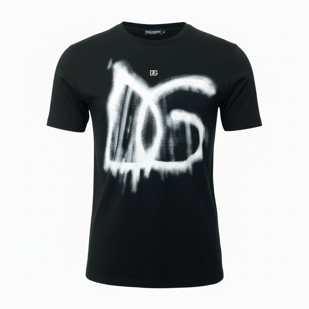 《極美品》 DOLCE\u0026GABBANA ドルチェアンドガッバーナ ビジュー × グラフィティ プルオーバー Grafiti Logo Oversized T-shirt 大きさ36 黒いこと D\u0026Gt18r 中古