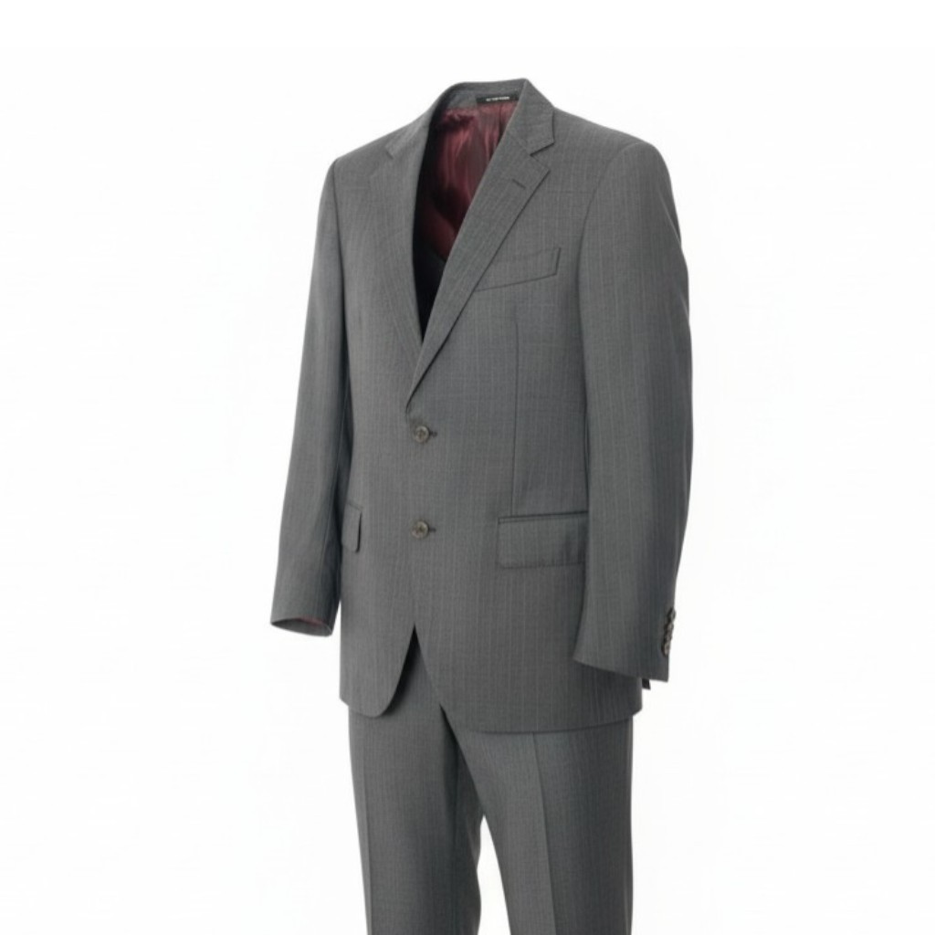 Ermenegildo Zegna エルメネジルドゼニア TROFEO生地 シングルスーツ セットアップ ビジネス 46 グレー ストライプ ウール メンズu02t 中古｜バリューストック