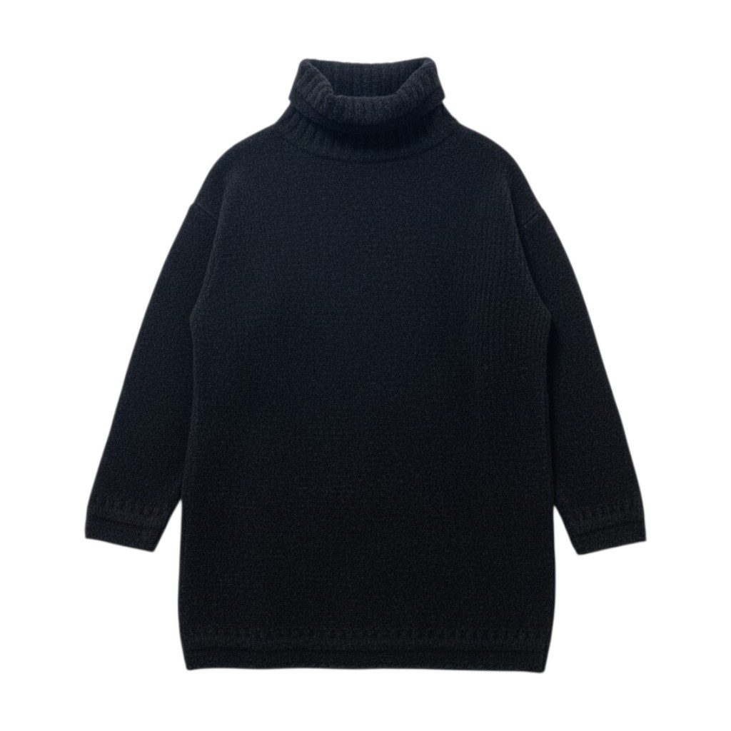 【新品保管品】evam eva エヴァムエヴァ chenille yarn タートルニット ヤーンニット タートルプルオーバー E153K113 1サイズ ブラック レディース 女性用o07t 中古｜バリューストック