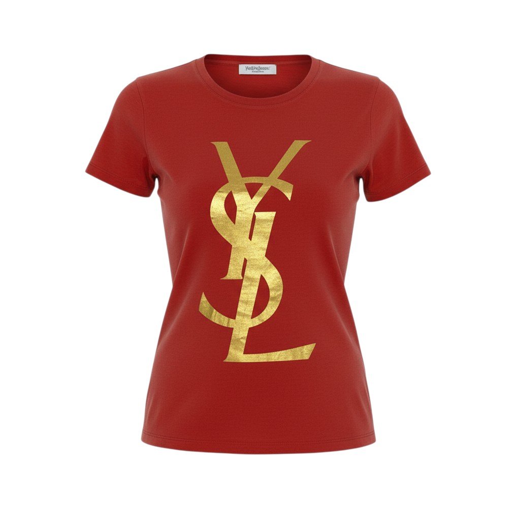 《美品》 YVES SAINT LAURENT rive gauche イヴサンローランリブゴーシュ 半袖カットソー トップス ゴールドロゴタイプ S オレンジ色 綿織物 レディースu02t 中古