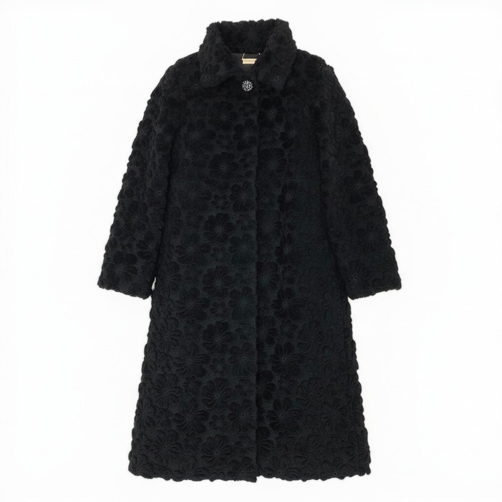 《極美品》 LEONARD FASHION レオナール OPERA オペラ フラワーモチーフ ジャカードコート 0348018 サイズ3 ブラック 日本製t18r 中古｜バリューストック