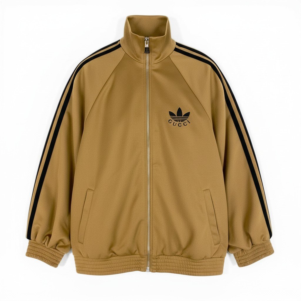 【新品蔵入り品】GUCCI グッチ × adidas アディダス 貨物自動車上衣  ジャージージップジャケット アウター XS大いさ ベージュ メンズ 成人男性用o07t 中古 メンズファッション-コート・ジャケット
